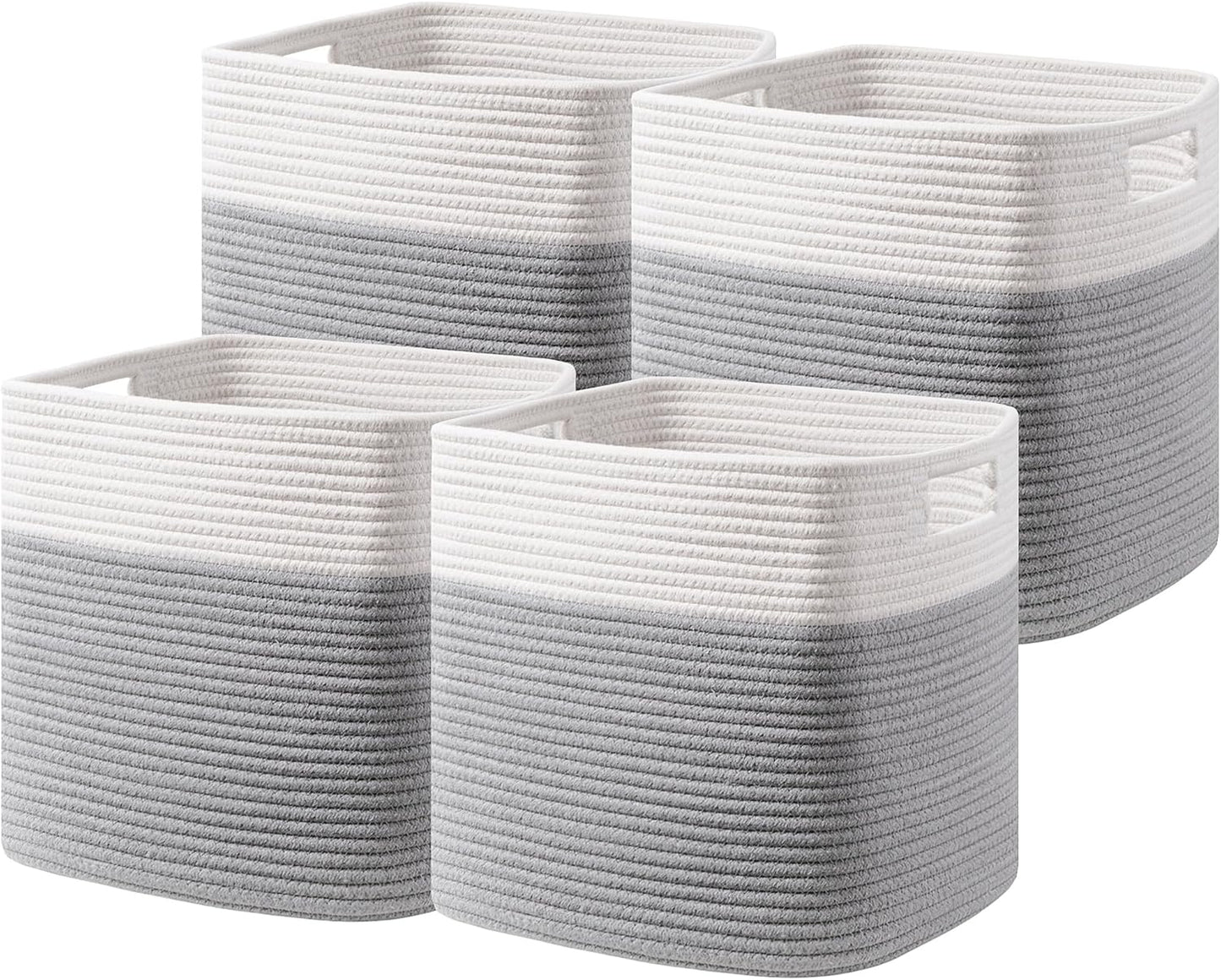 UBBCARE Set of 4 Cotton Rope Storage Baskets for Organizing