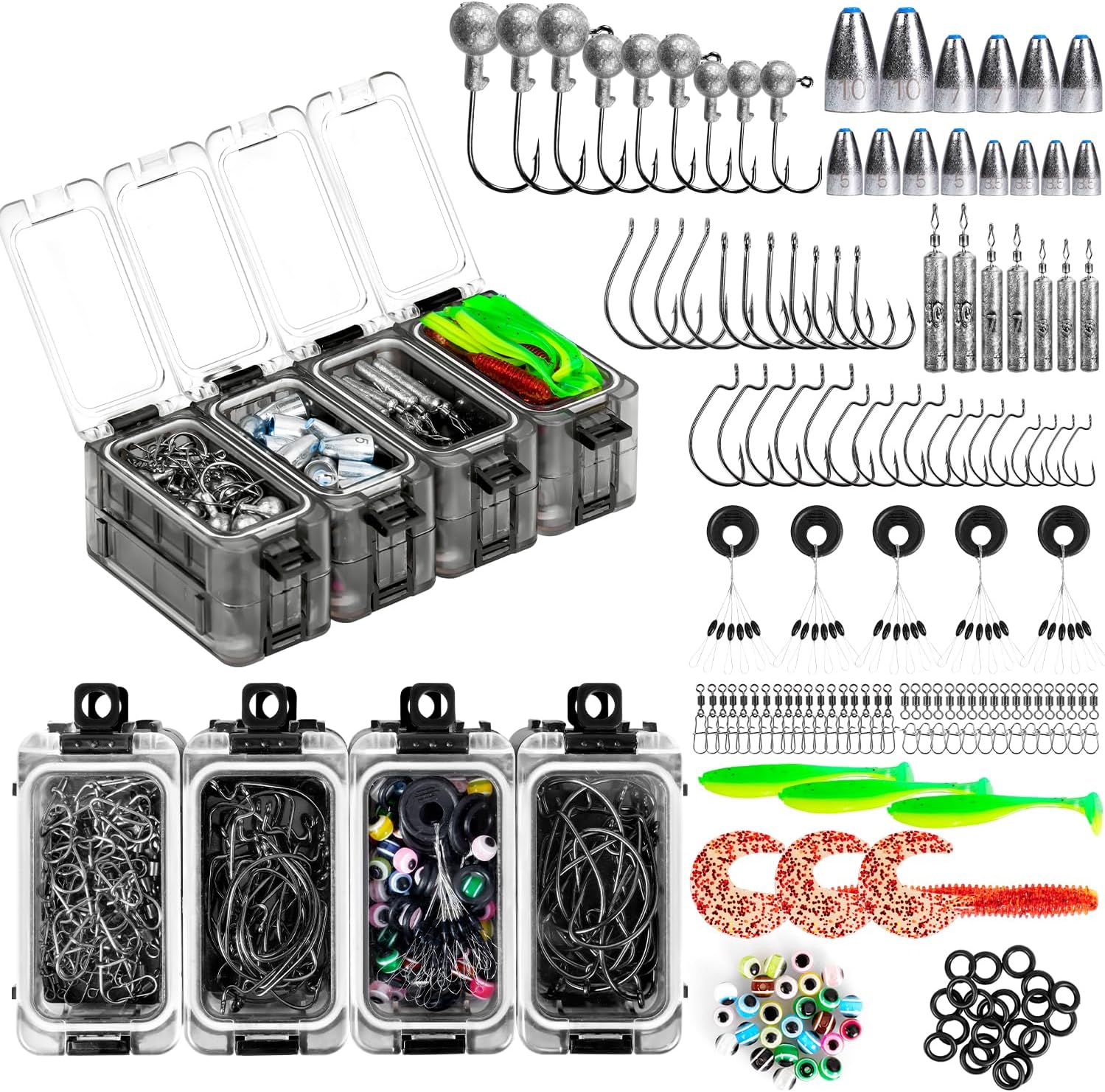 Complete Fishing Gear Set for Bass Trout Walleye (260pcs)