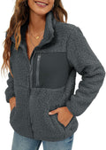 VVK Women's Faux Shearling Shaggy Full Zip Coat - Warm, Fluffy Comfort