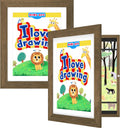 Showcase Kids Art with 2-Pack Dark Oak Wooden Frames for Home