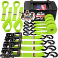 Vehiclex Motorcycle Ratchet Tie Down Straps 1.5in x 8ft - Heavy Duty