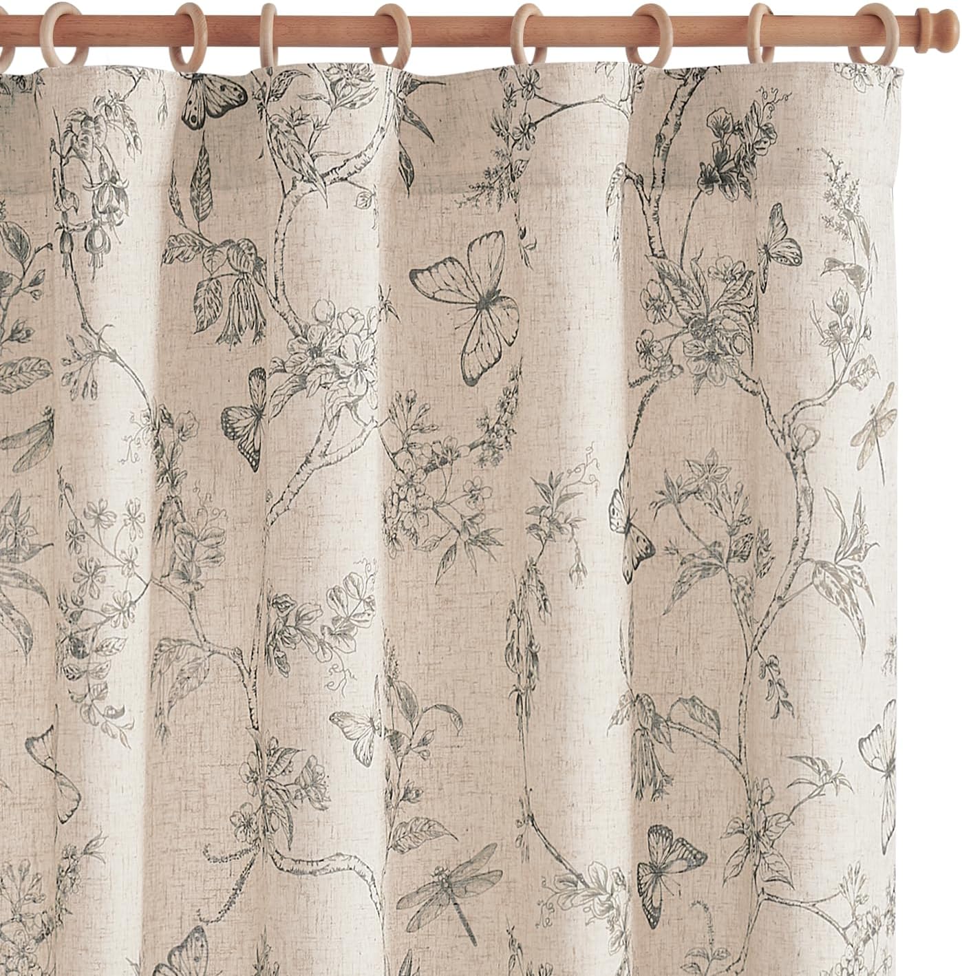 Floral Curtains for Living Room by jinchan - Elegant 84 Inch Drapes