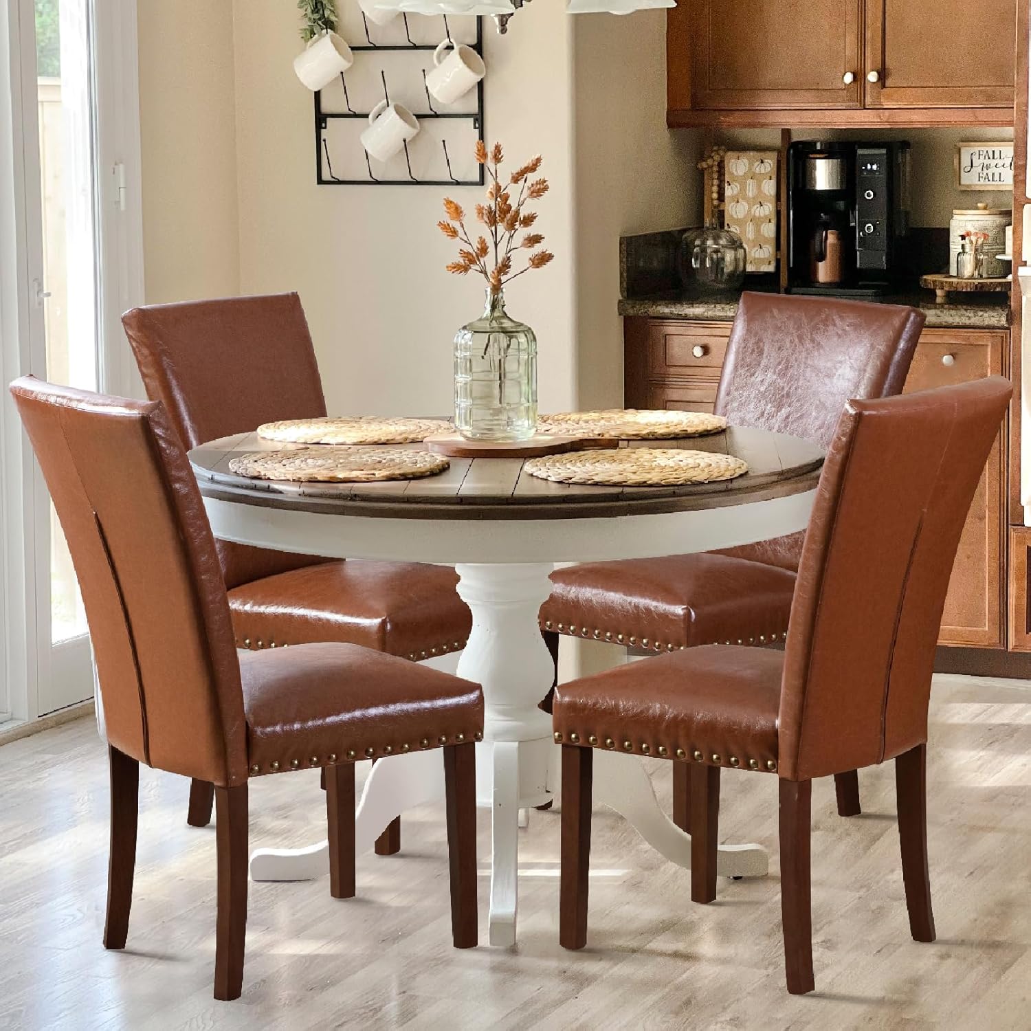 COLAMY Upholstered Parsons Dining Chairs Set of 4 for Comfort