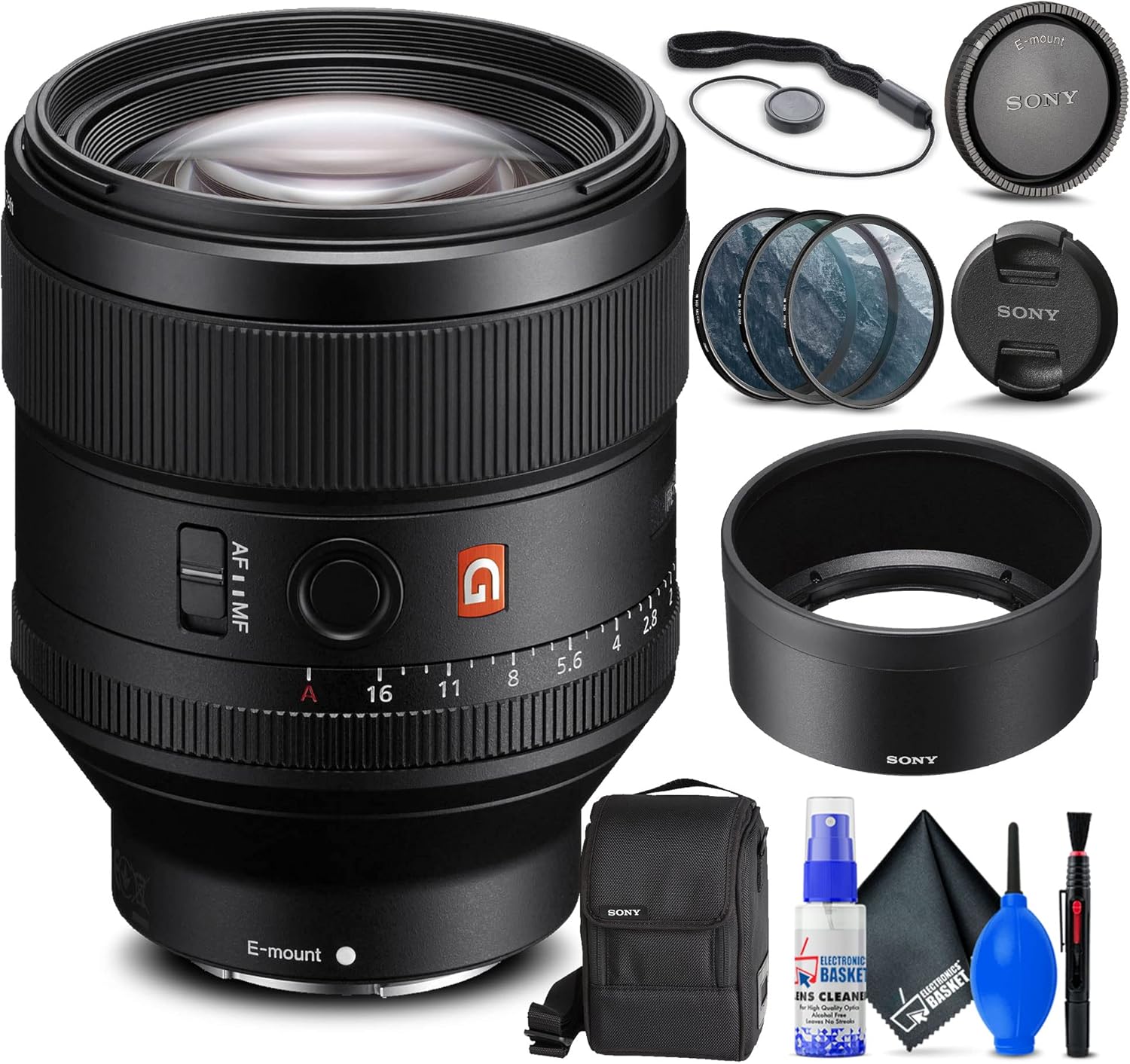 Sony FE 85mm f/1.4 GM Lens with Filter Kit and Accessories