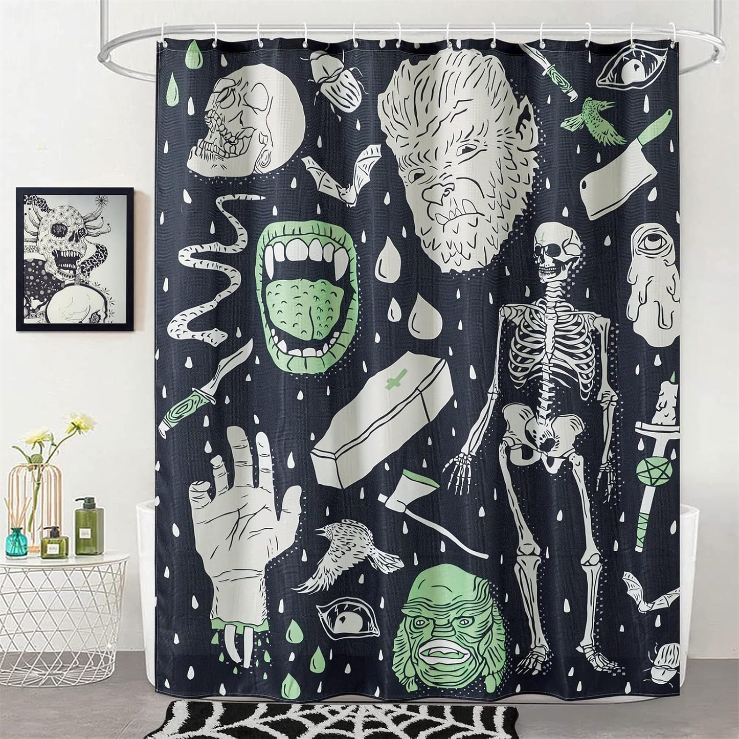 Spooky Gothic Halloween Shower Set