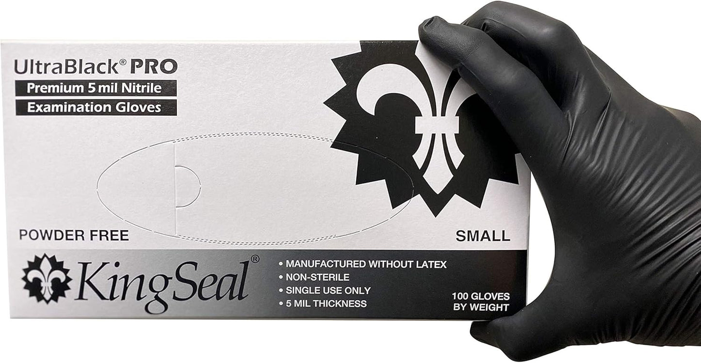 KingSeal UltraBlack-PRO Nitrile Exam Gloves for Professionals