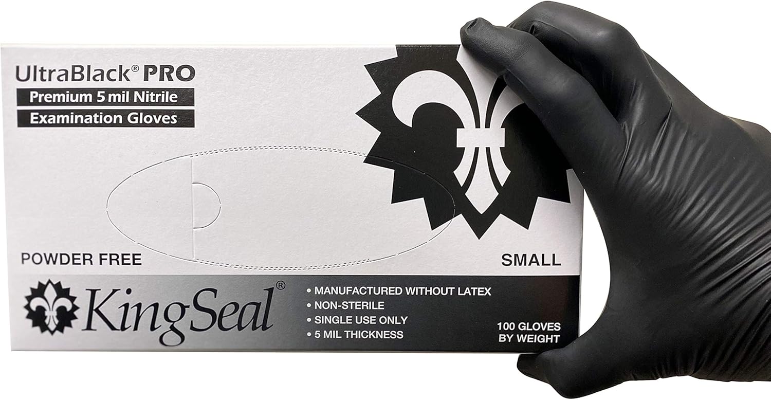 KingSeal UltraBlack-PRO Nitrile Exam Gloves for Professionals