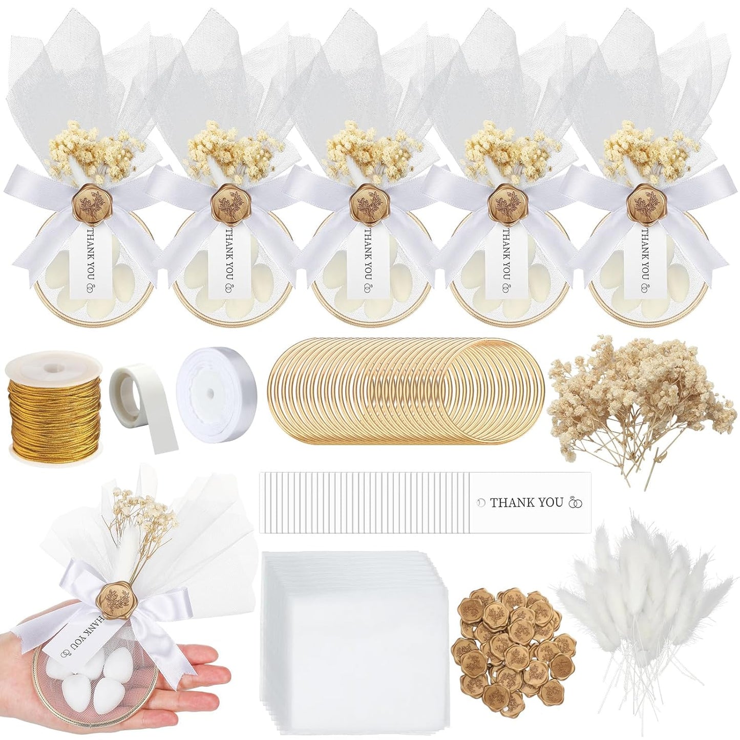 Misdary 50 Set Wedding Almond Candy Favors for Guests Gifts