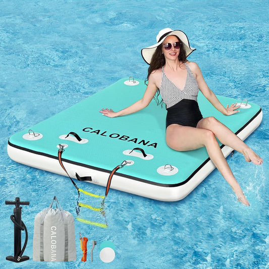 Inflatable Floating Dock for Lake Fun with Detachable Ladder