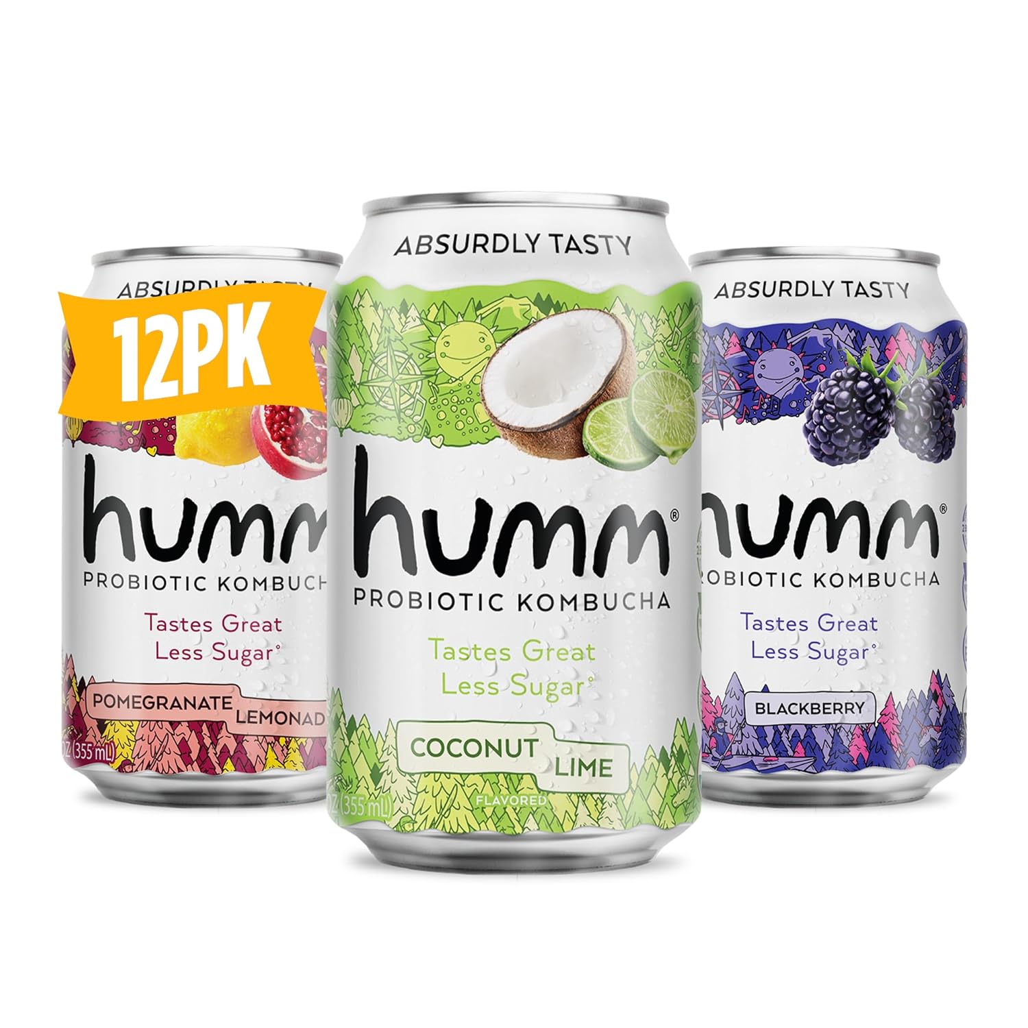 Humm Kombucha Paradise Variety 12 Pack for Gut Health