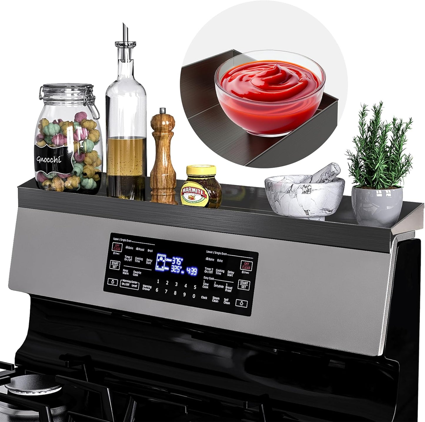 30 Inch Upgrade Stainless Steel Stove Top Shelf for Kitchen