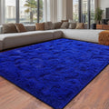 Blue Fluffy Area Rugs for Bedroom 6x9 ft - Soft Shaggy Carpet