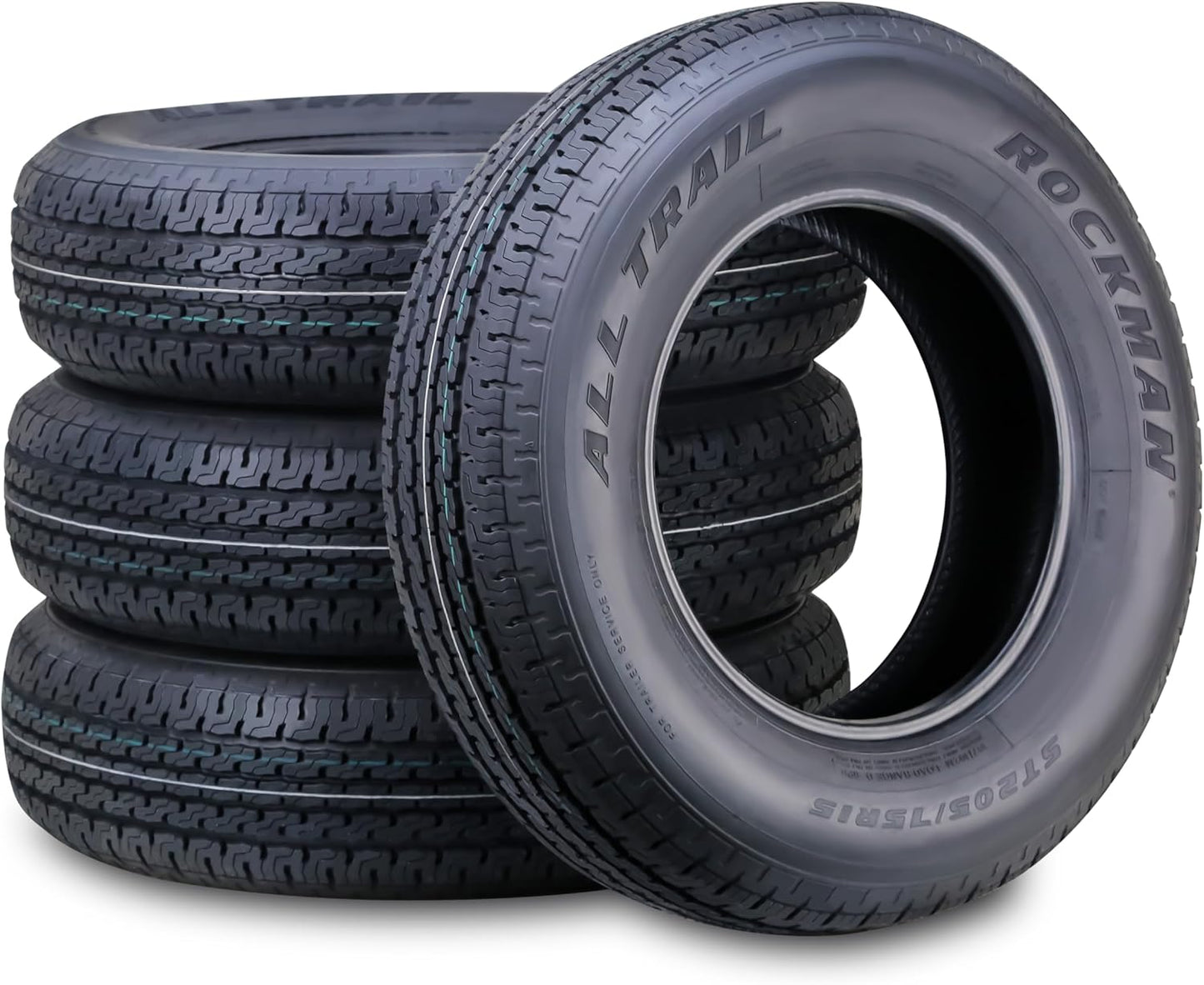ROCKMAN Trailer Tire ST205/75R15 8-Ply Load Range D for Safety