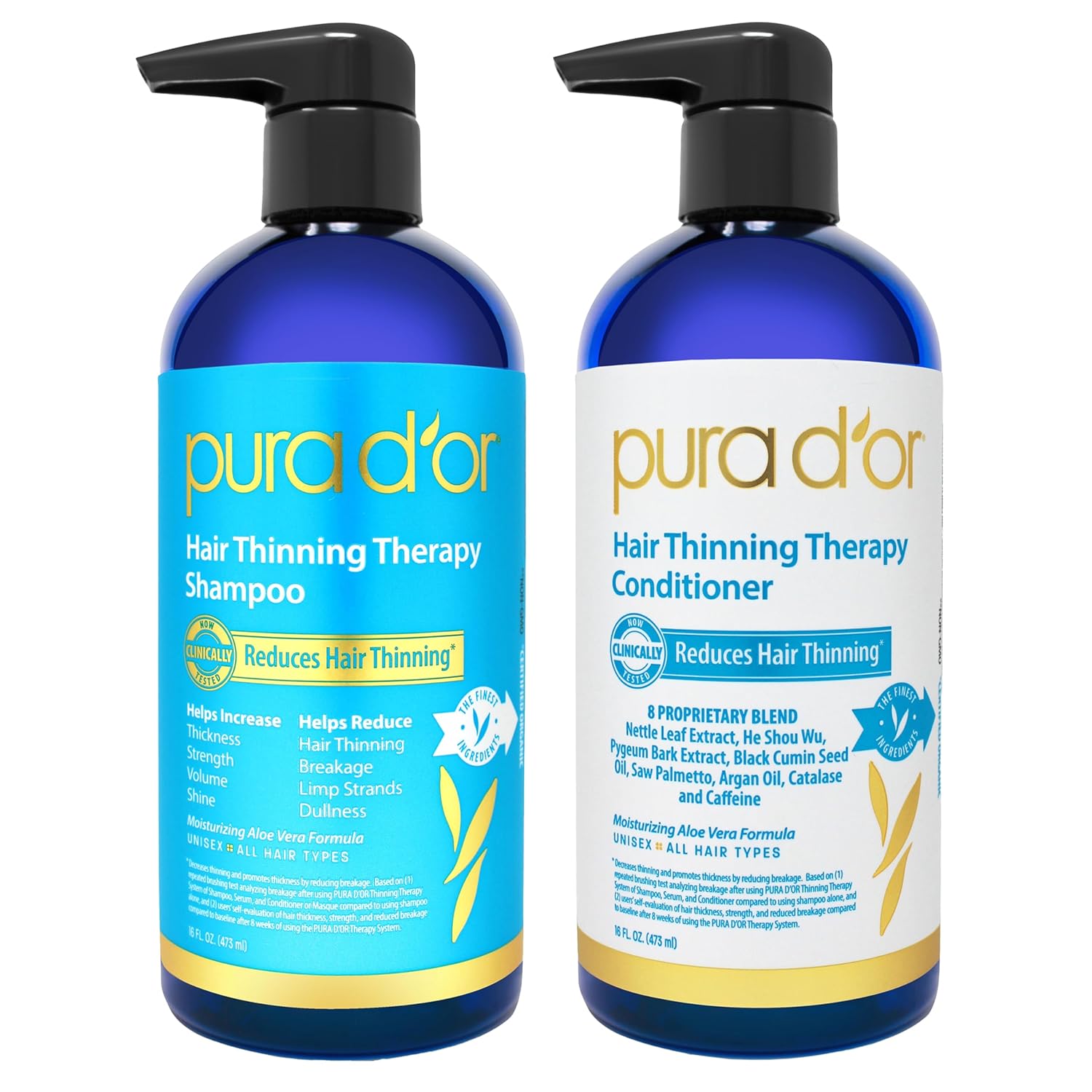 PURA D'OR Hair Thinning Therapy Set - Boost Hair Growth!