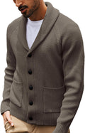 Mens Shawl Collar Cardigan Sweater - Classic Knit Comfort