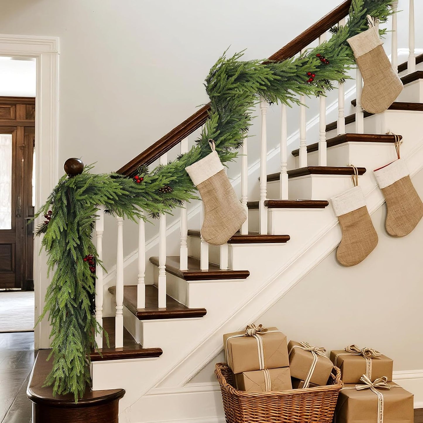 Artificial Norfolk Pine Garland for Holiday Decor - 16 FT