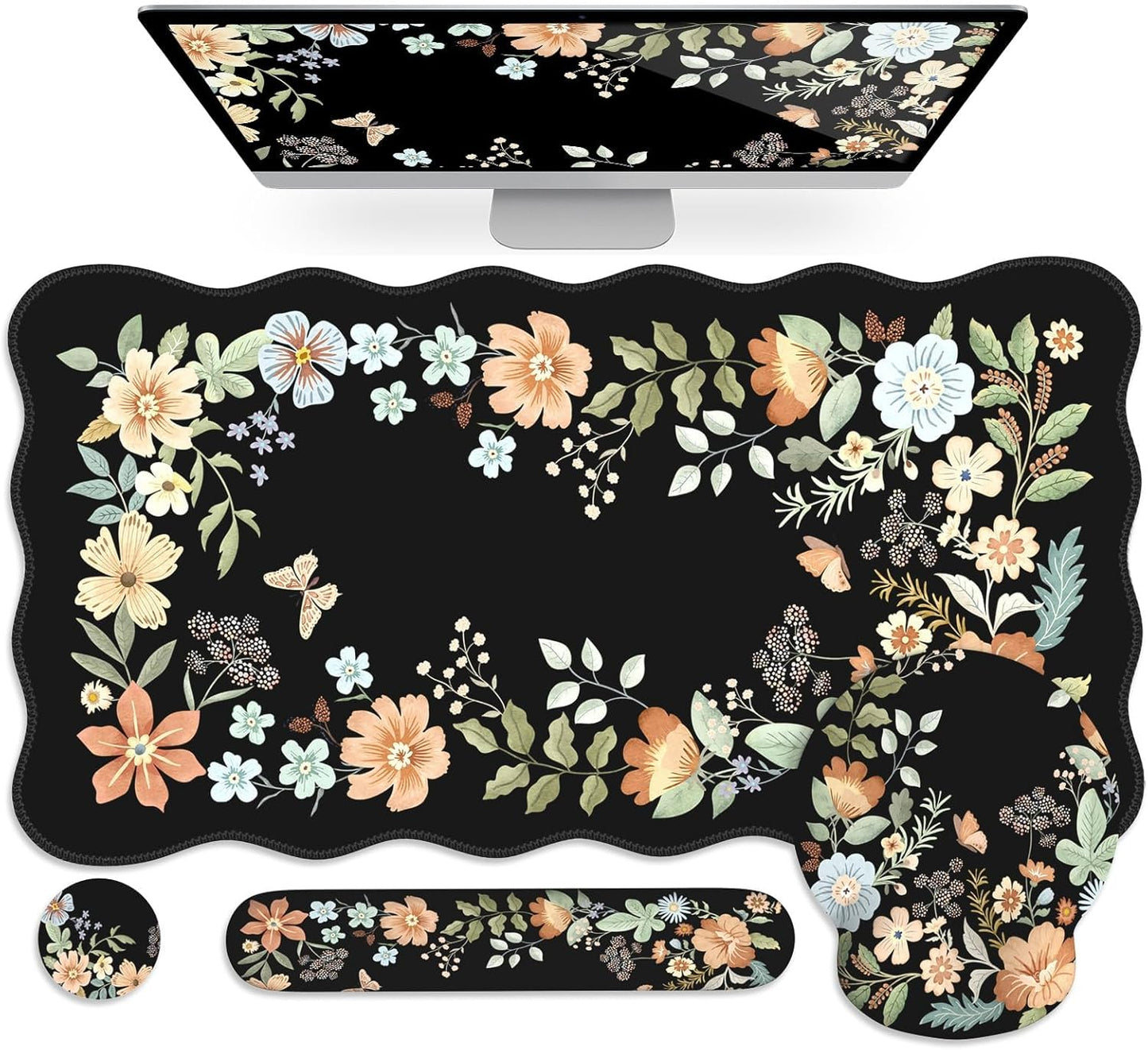 Anyshock Floral 4-in-1 Ergonomic Mouse Pad - Smooth & Non-Slip!