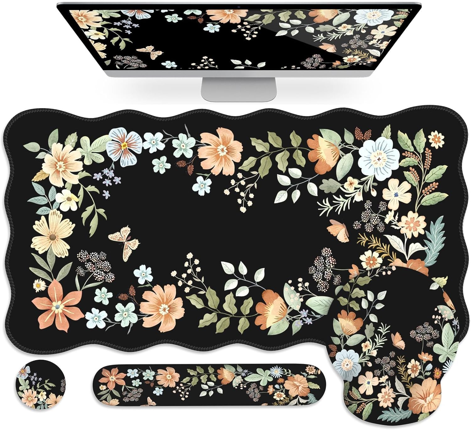 Anyshock Floral 4-in-1 Ergonomic Mouse Pad - Smooth & Non-Slip!