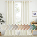 Privacy Off White Linen Blend Curtains 108in Long - Rustic Semi Sheer