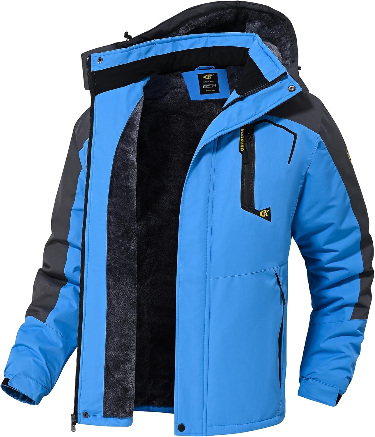 QPNGRP Mens Waterproof Ski Snowboard Jacket for Winter Sports
