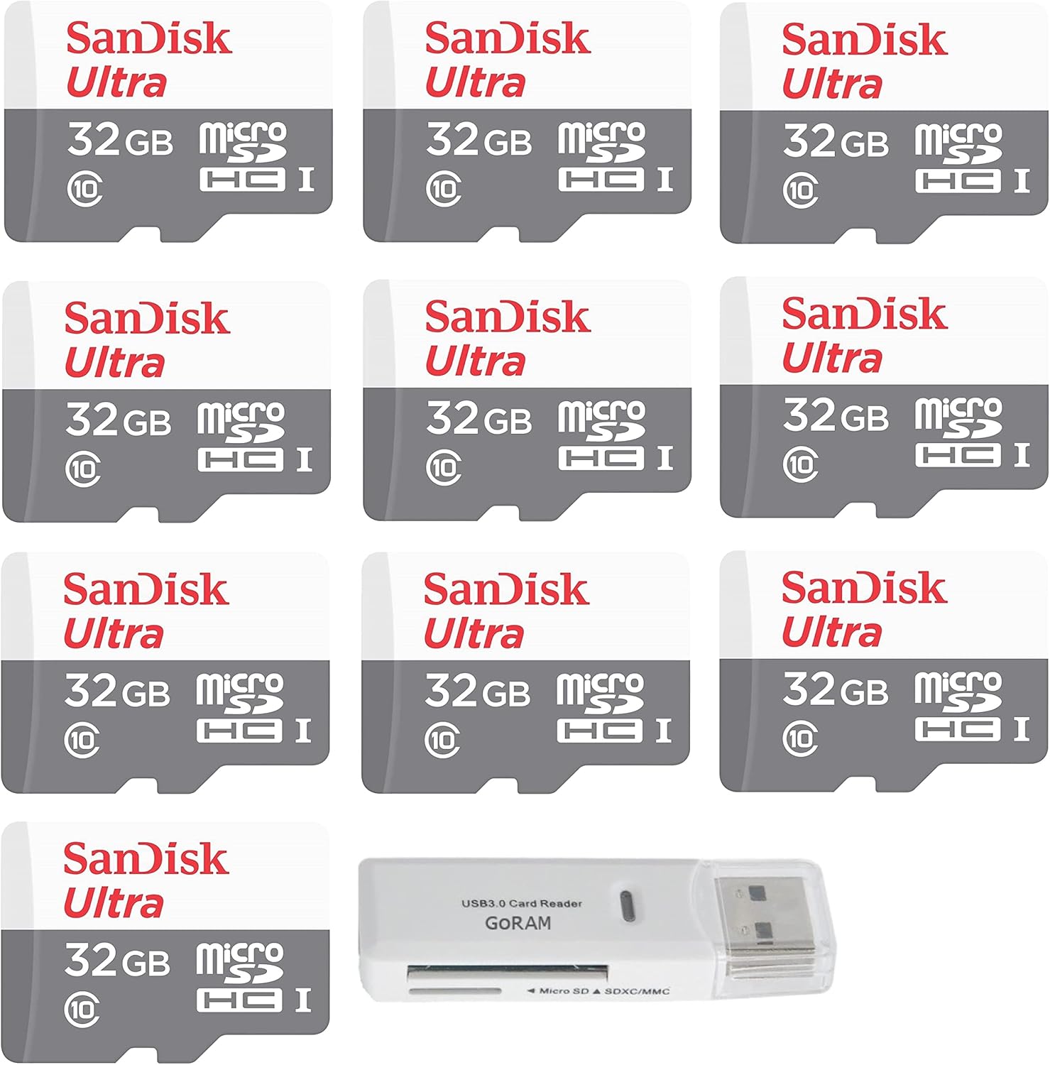 SanDisk 32GB Ultra MicroSD Class 10 Bundle with GoRAM Reader