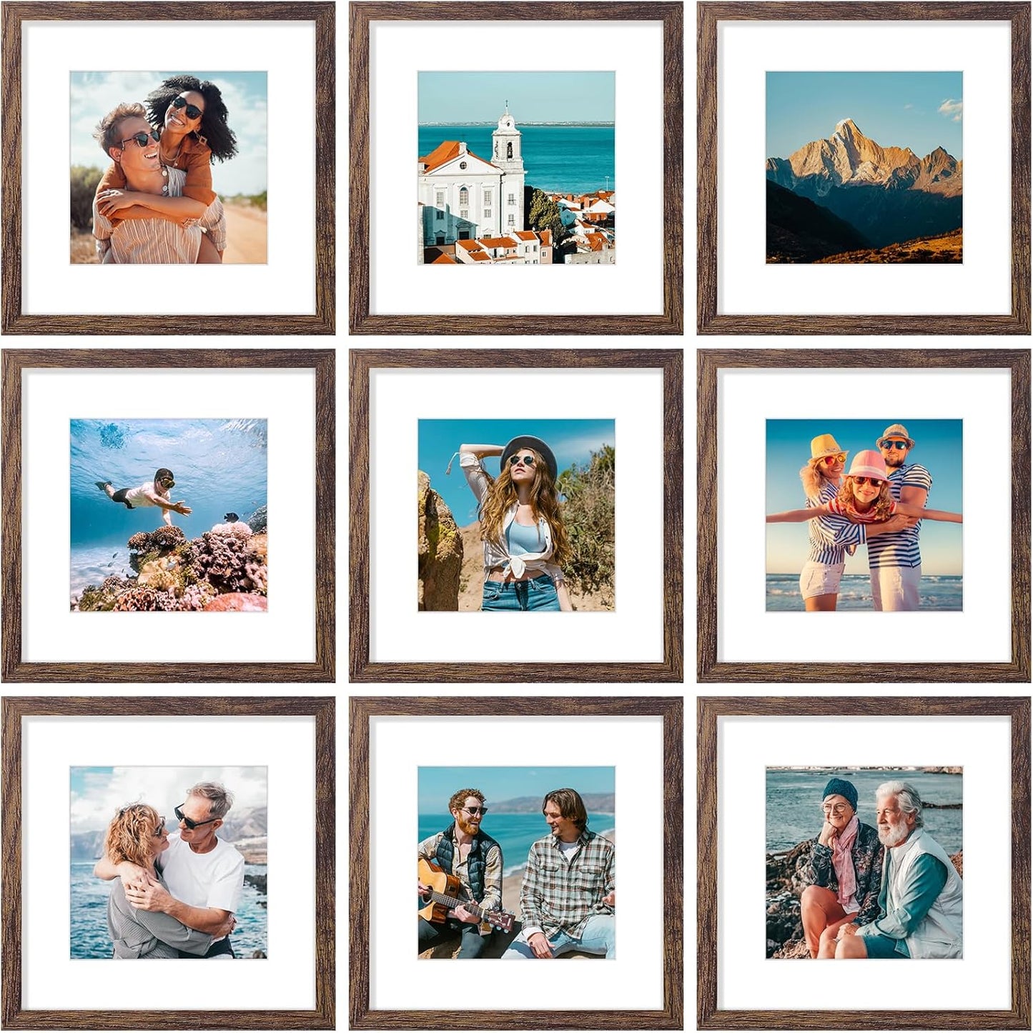 Vittanly 12x12 Picture Frames Set of 9 for Stunning Displays