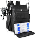 45L Fishing Tackle Backpack With Rod Holders - Black