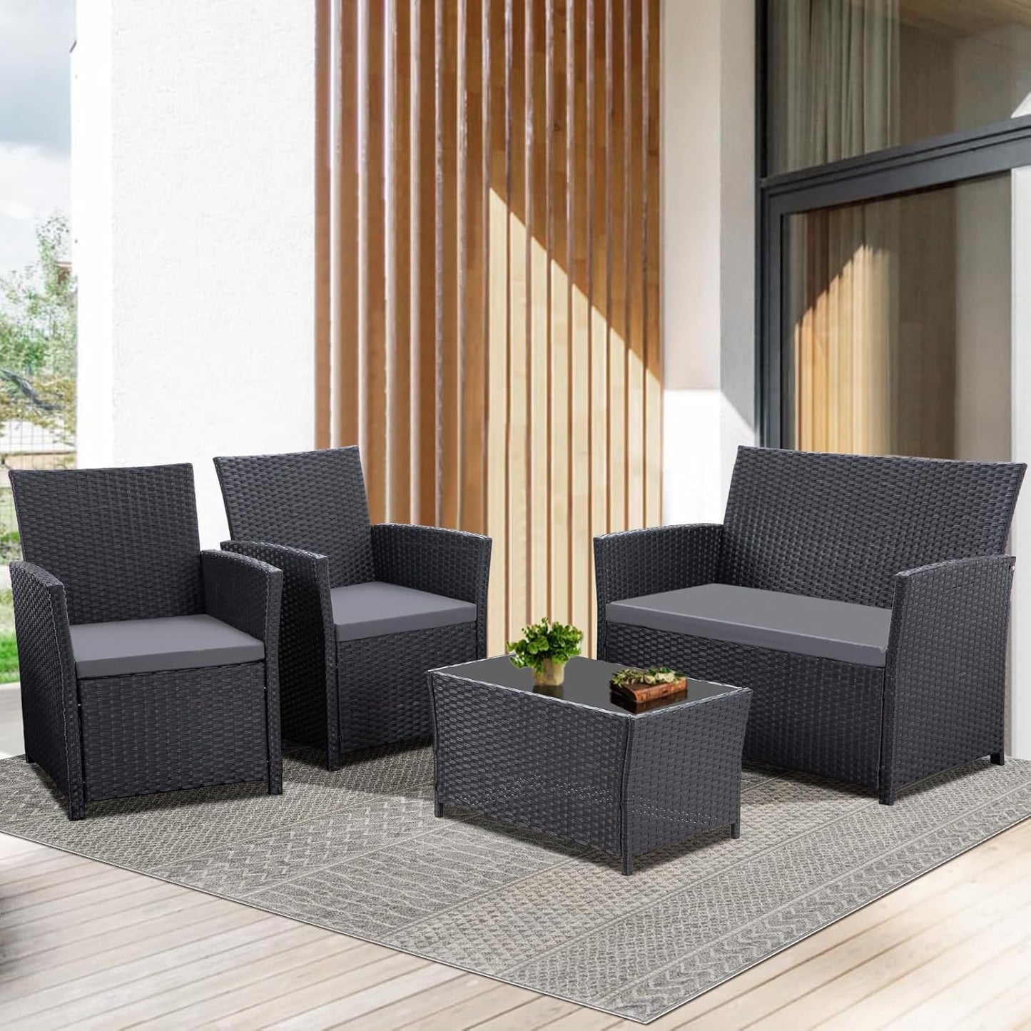 4 Piece Outdoor Patio Furniture Sets for Stylish Comfort