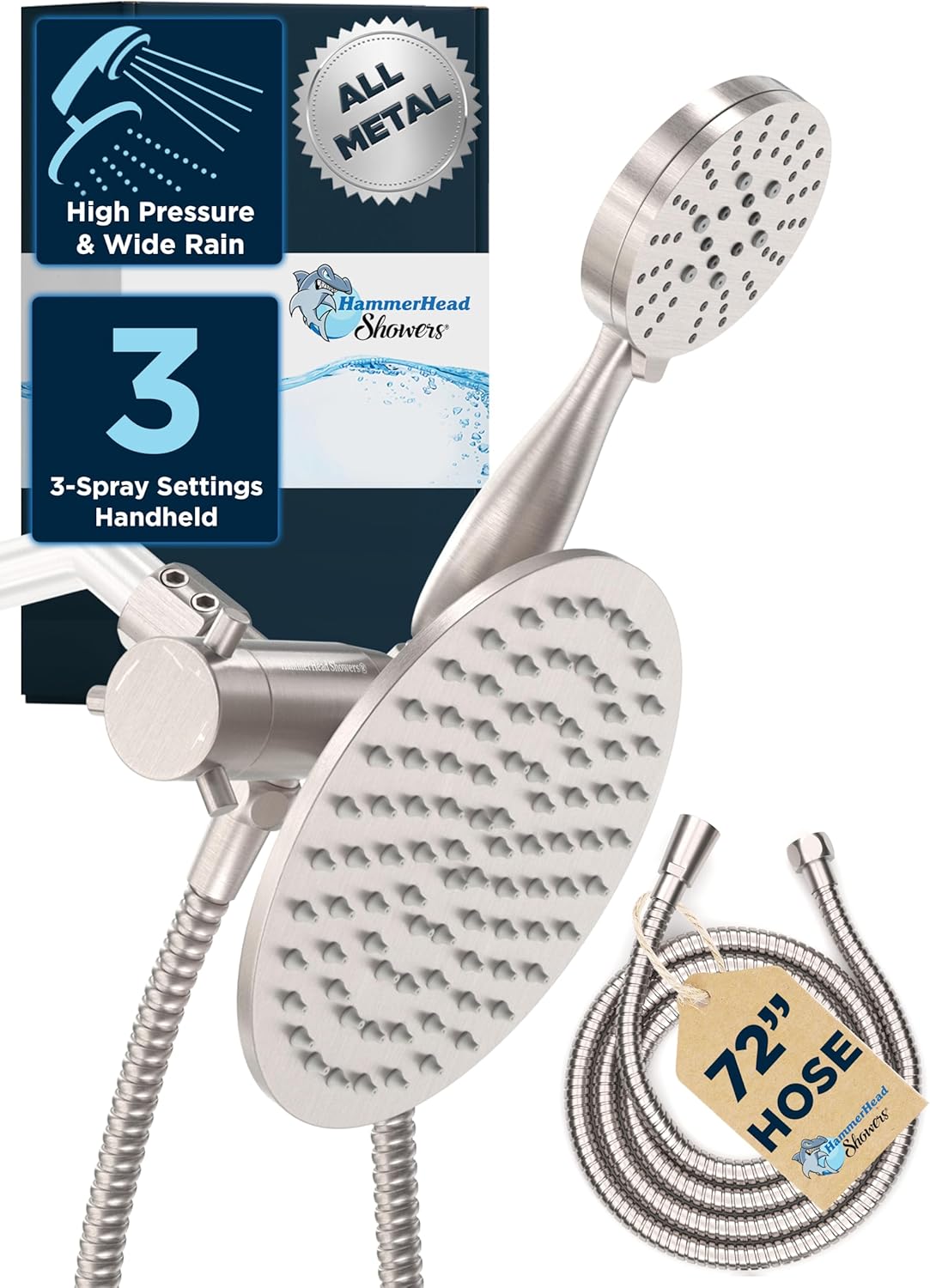 HammerHead Showers Dual Shower Head Combo for Ultimate Luxury