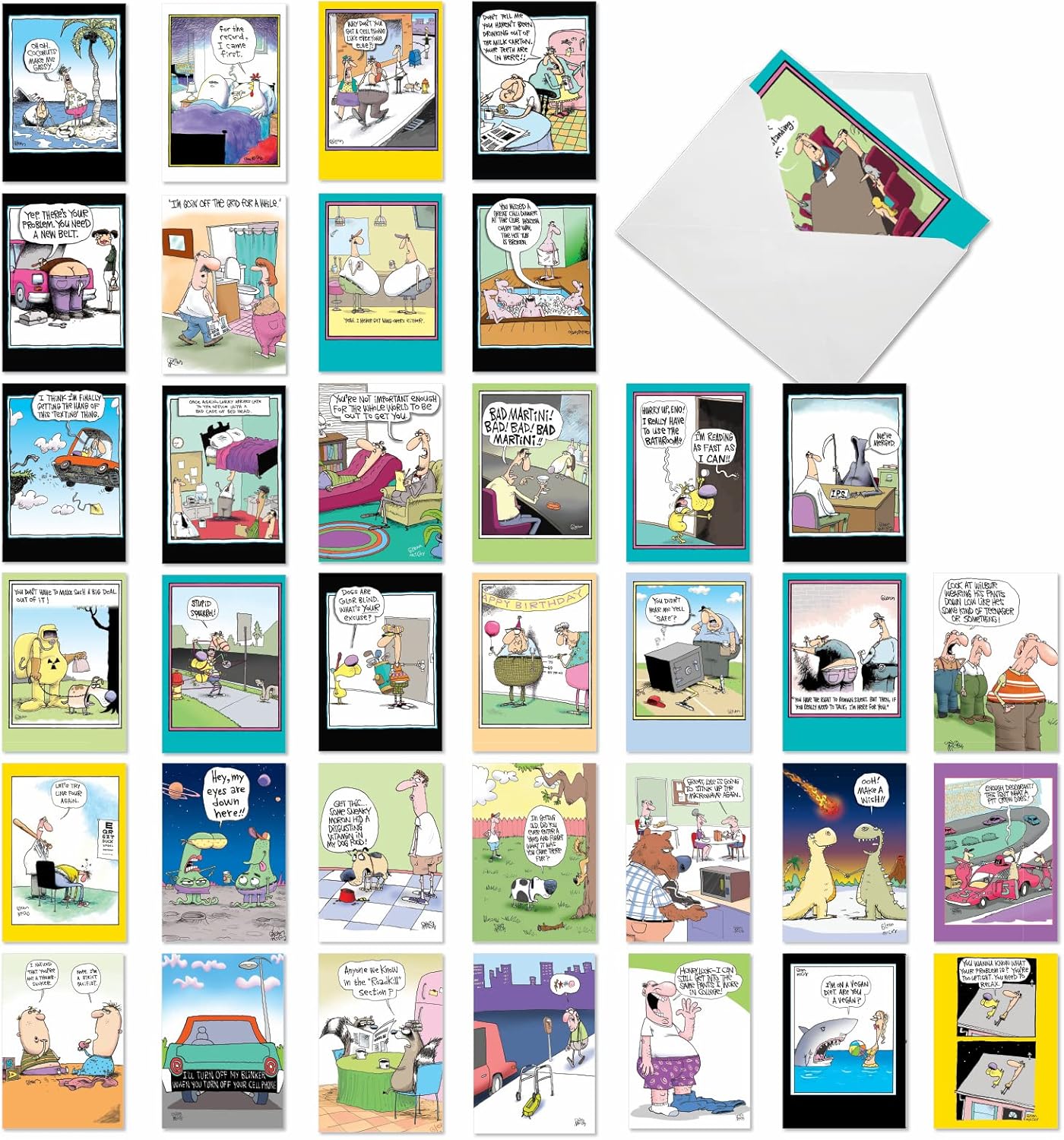 36 Assorted Funny Birthday Cards Bulk Box Set for All Occasions