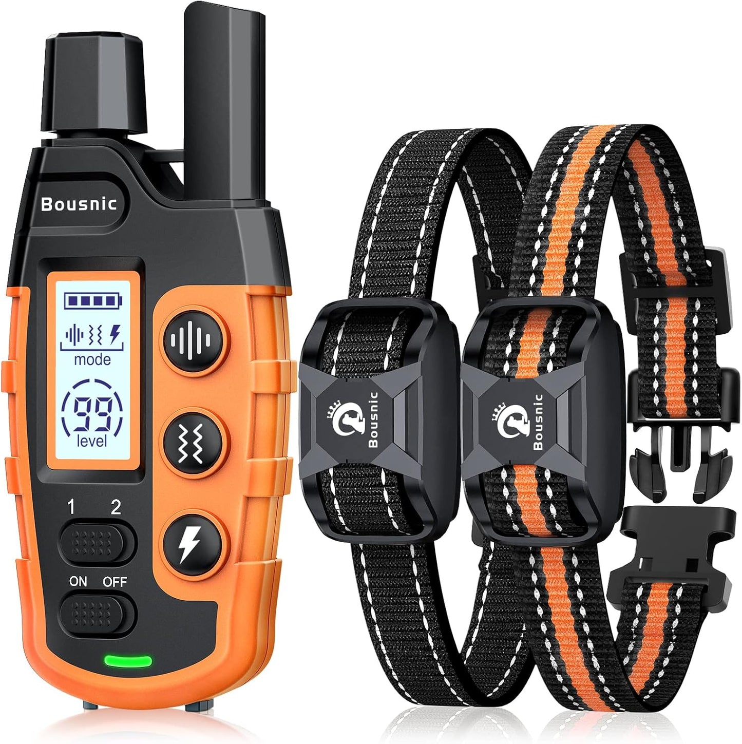 Bousnic Dog Shock Collar for 2 Dogs - Waterproof Training Device