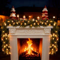 9FT Christmas Garland with Lights - Prelit Cedar Pine Garland