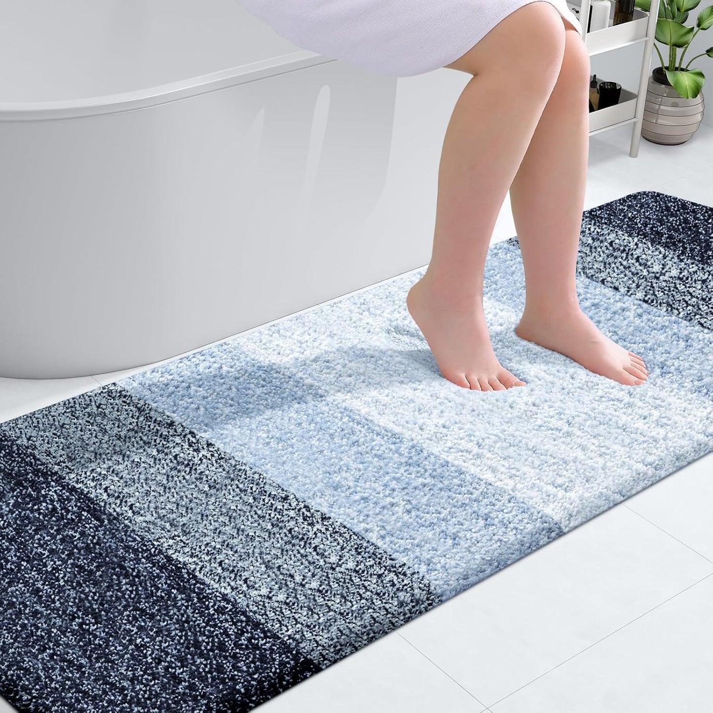 OLANLY Bathroom Runner Rugs 70x24, Soft Microfiber Bath Mats