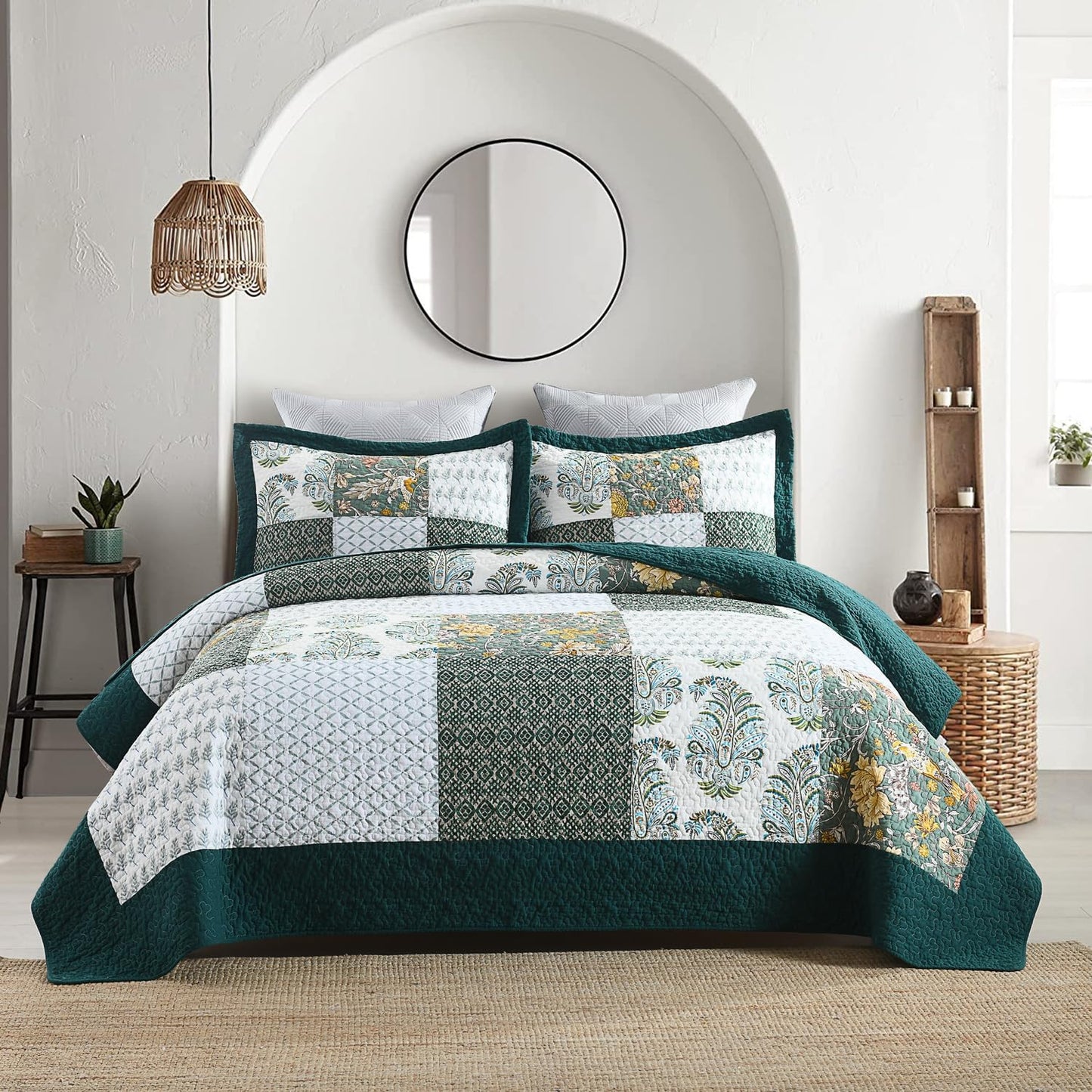 Secgo King Size Comforter Set - 100% Cotton Quilt for Comfort