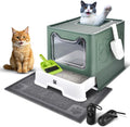 Enclosed Cat Litter Box with Lid Foldable Potty - Large Covered Box