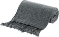 Dark Gray Chenille Throw Blanket 50x60 - Soft Cozy Sofa Throw