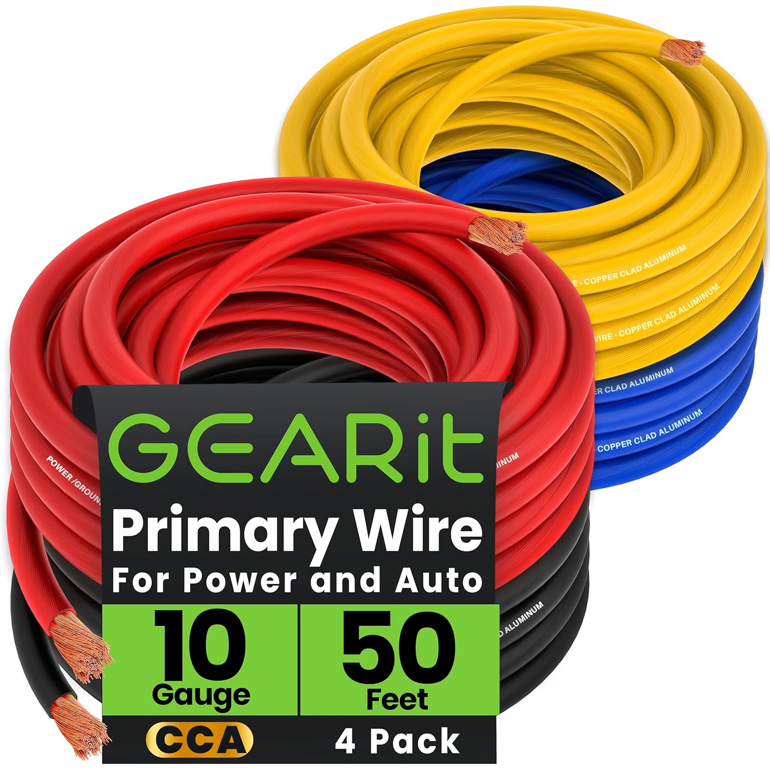 GEARit 10 Gauge Wire Set - 200ft of Durable Power Cable