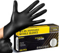 COOLJOB Heavy-Duty Black Nitrile Gloves for Men