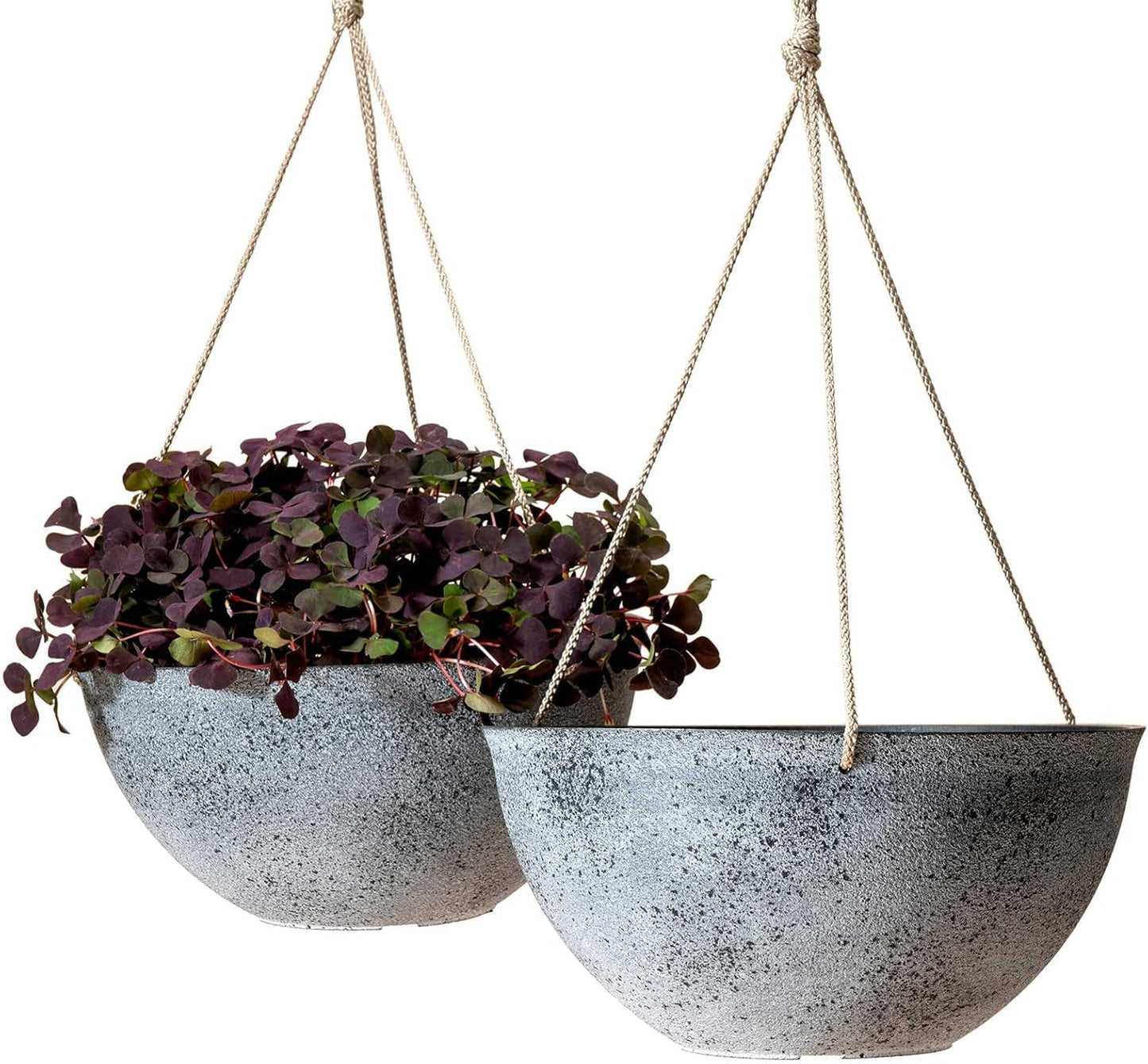 Large Hanging Planters for Outdoor Plants - 13 Inch Set of 2