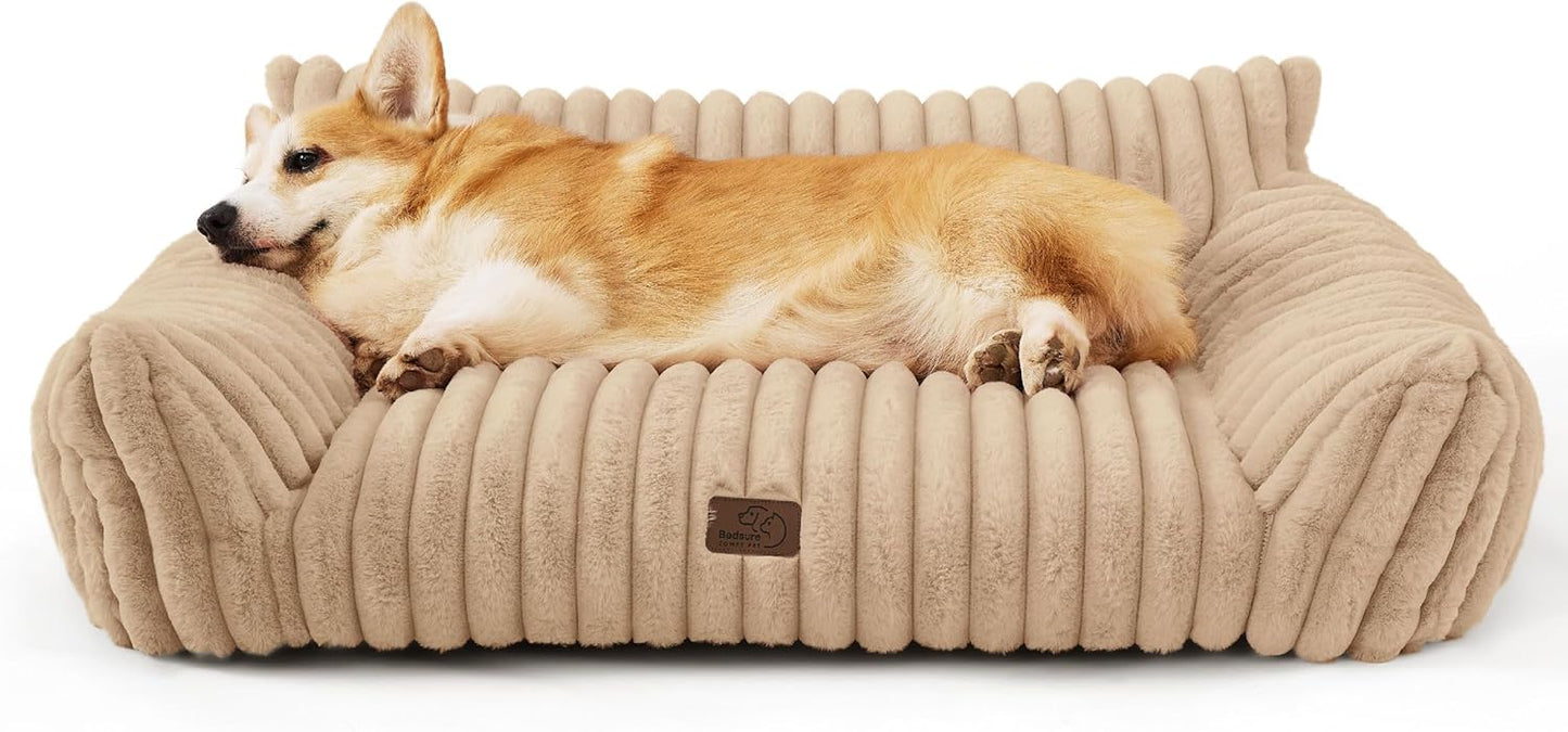 Bedsure Cute Dog Couch for Pets - Fluffy Sofa for Comfort