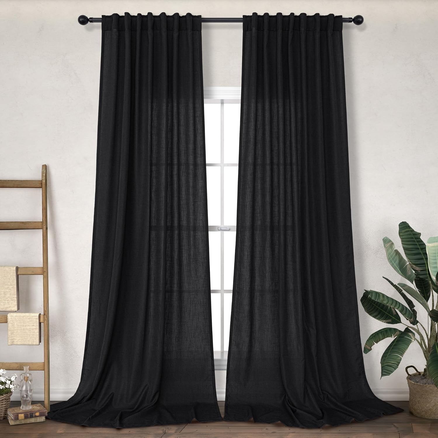 96 Inch Curtains for Living Room with Grommet Eyelet Top