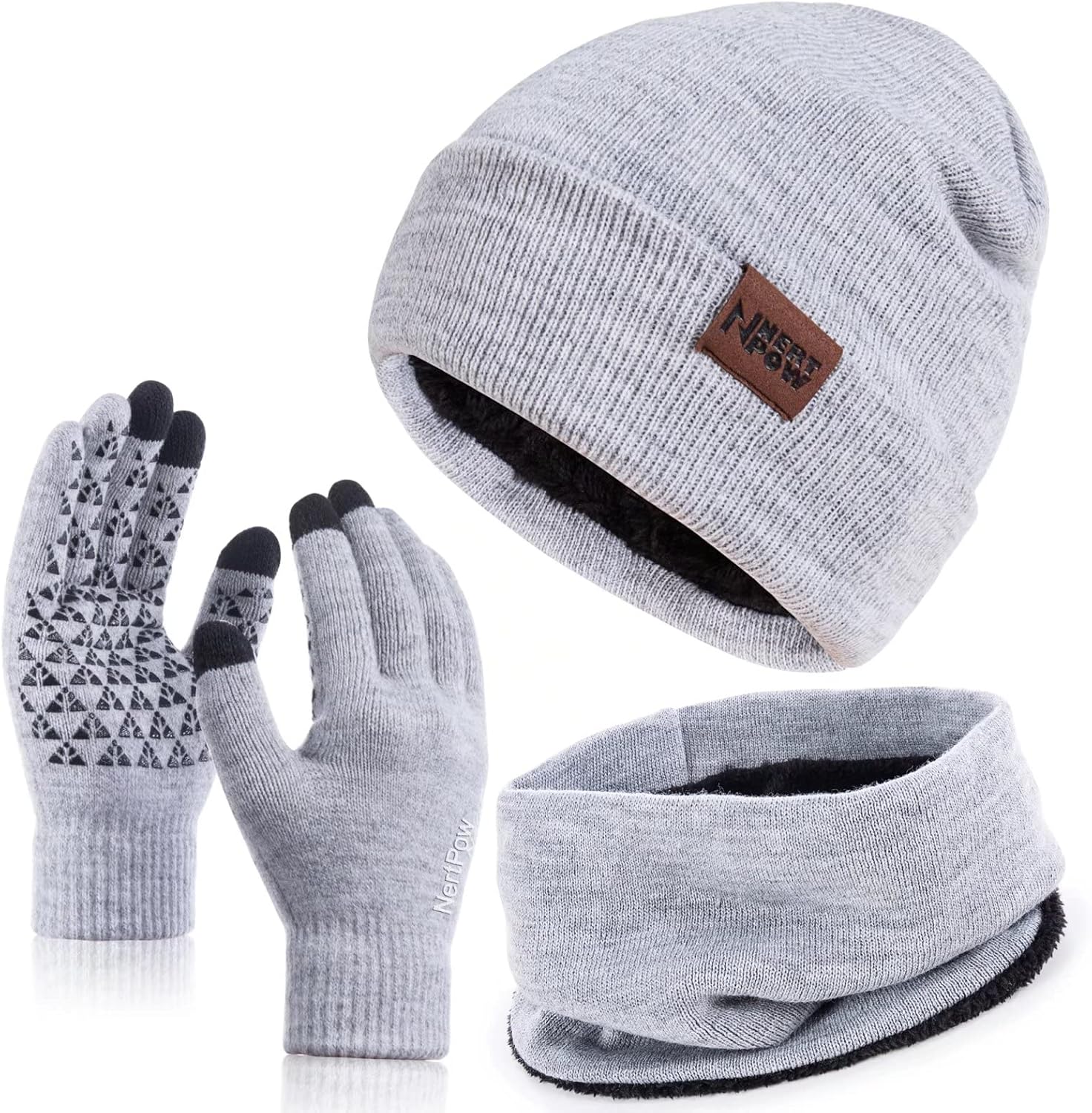 Nertpow Winter 3-Piece Set: Warm Knit Touchscreen Gear