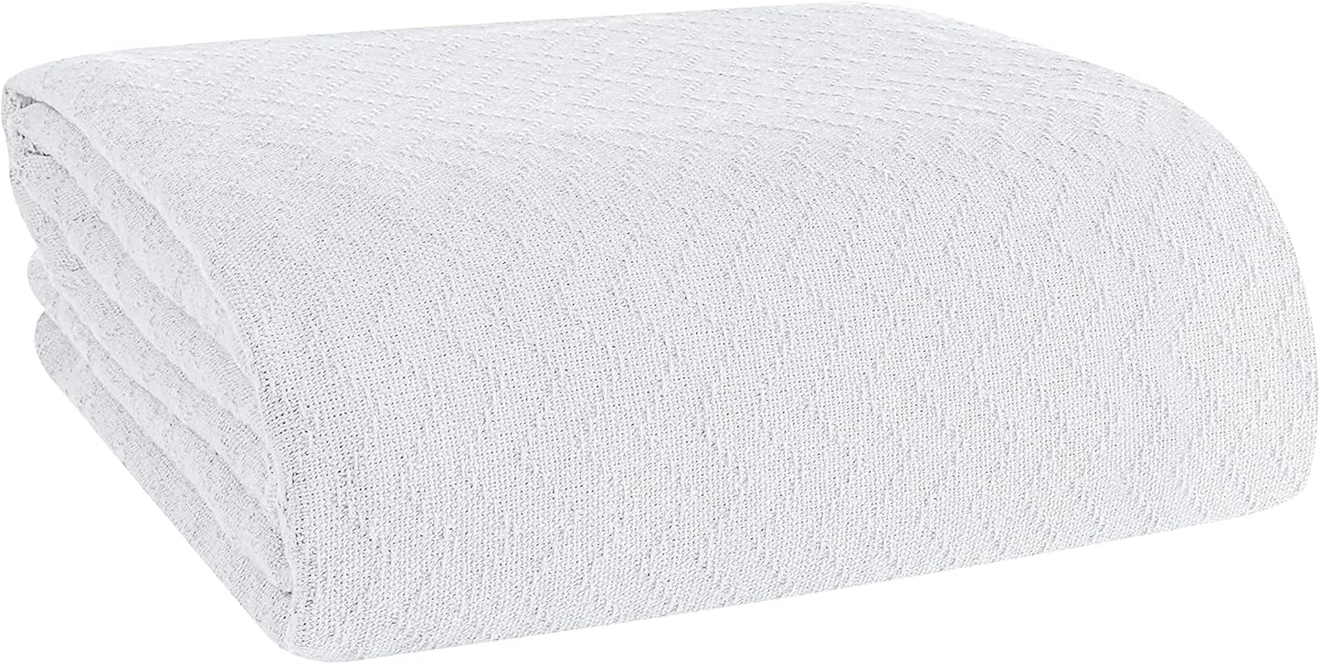 Breathable Thermal Blanket for Full Queen Size Beds - Soft Cotton