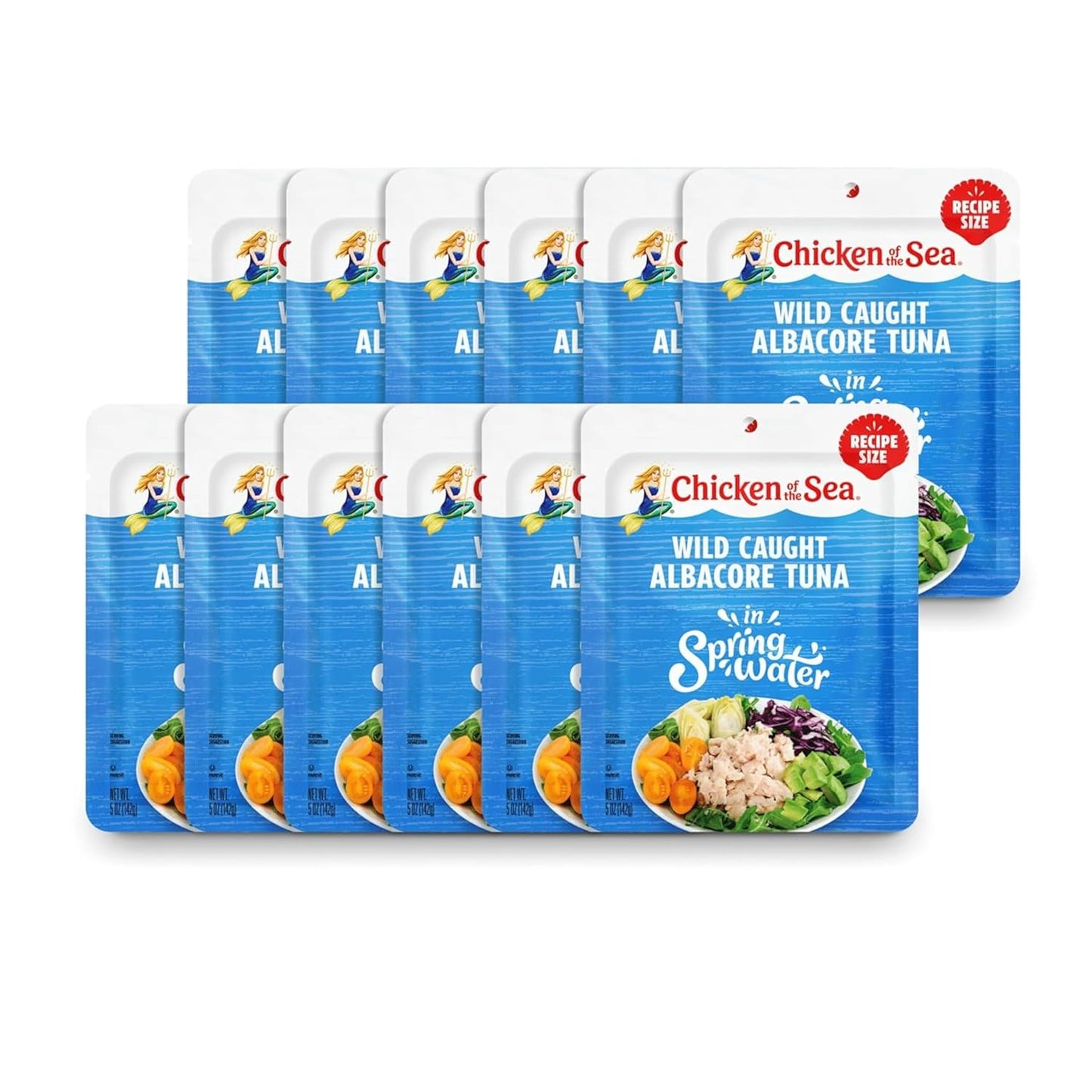 Premium Albacore Tuna in Water, Wild Caught, 12 Packets