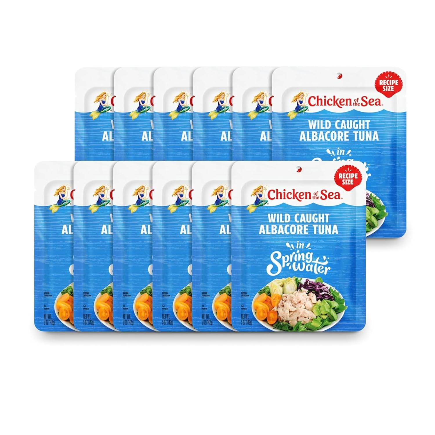 Premium Albacore Tuna in Water, Wild Caught, 12 Packets