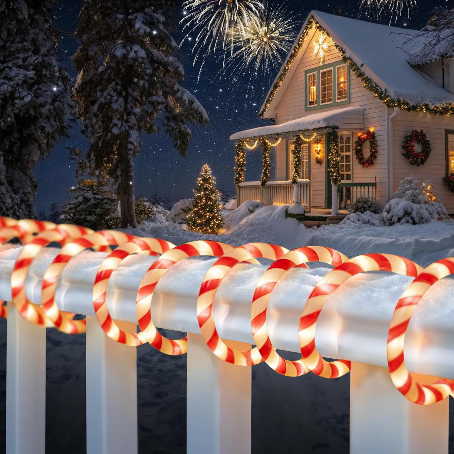 Candy Cane Christmas Lights for Outdoor Holiday Decor