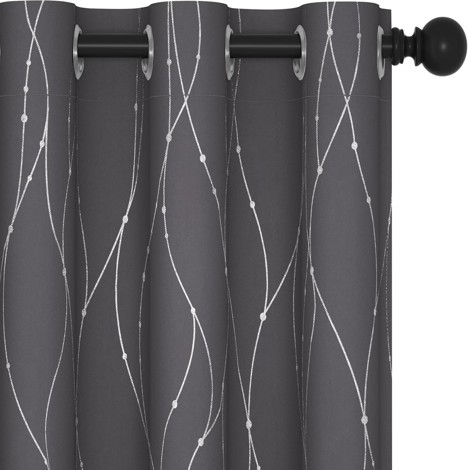 Deconovo Short Curtains Grey for Blackout and Thermal Insulation