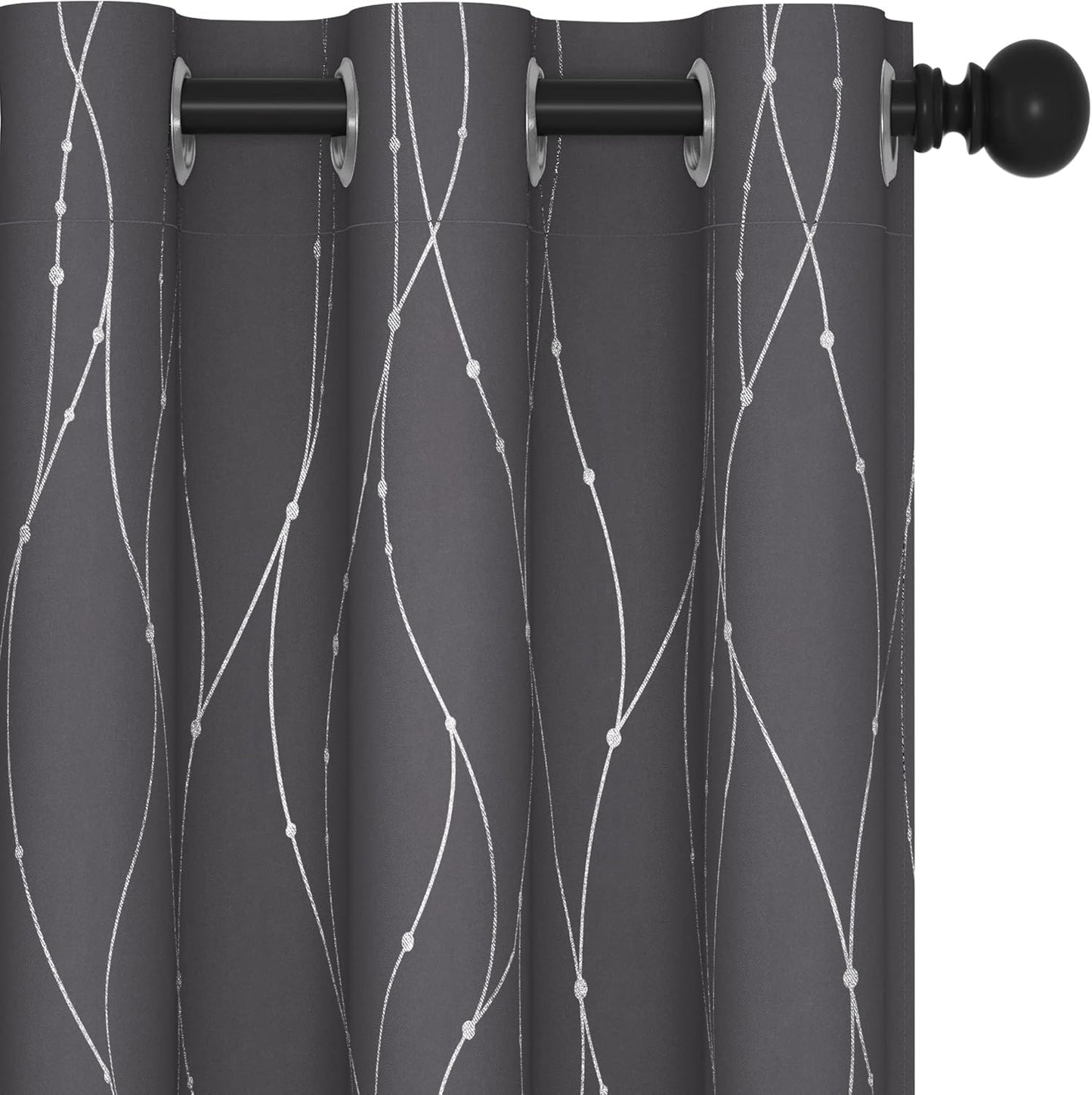 Deconovo Grey Blackout Curtains for Bedroom and Living Room