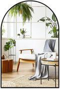 Arched Bathroom Mirror for Wall 20x30 - Matte Black Frame