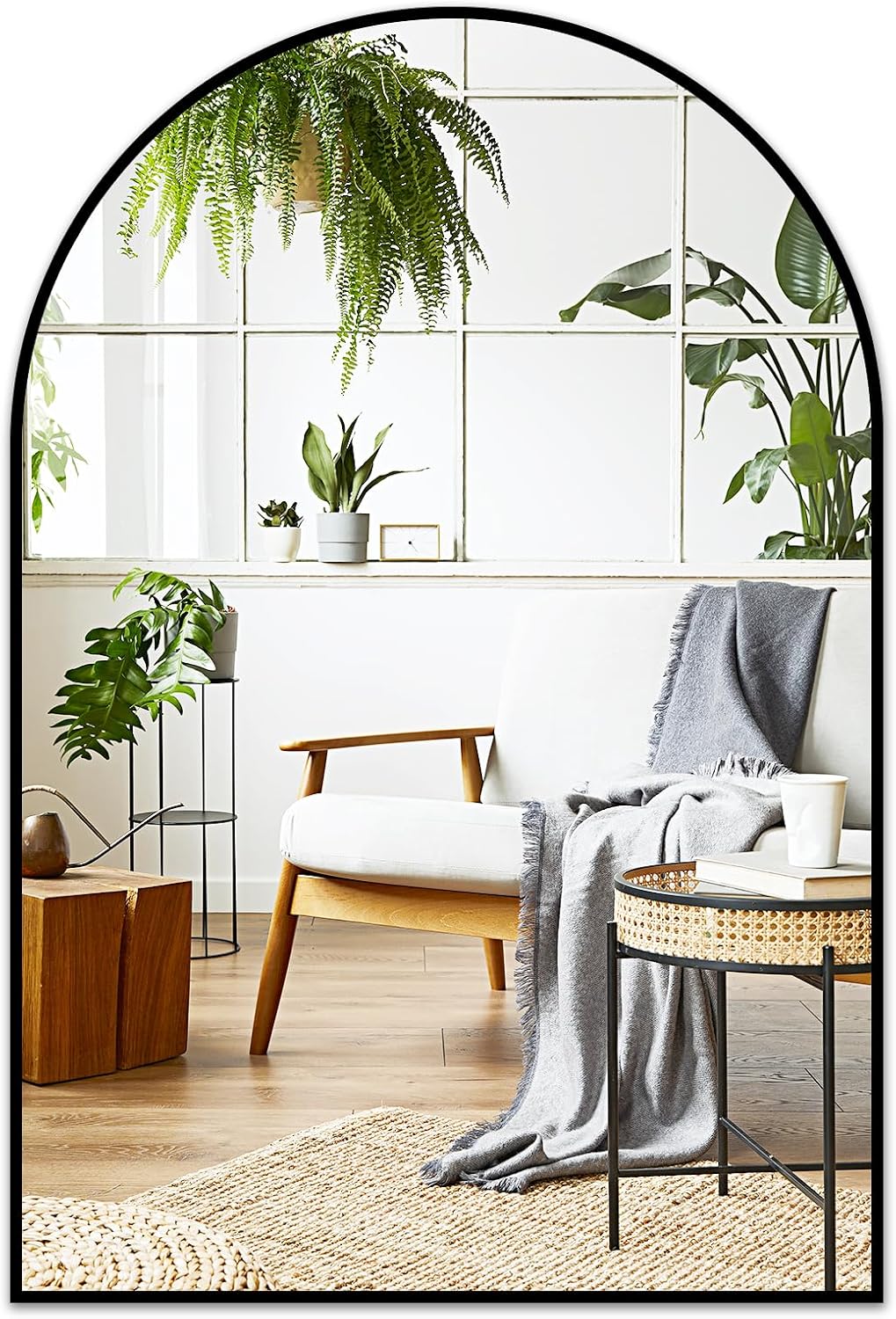 Fabuday Black Arched Bathroom Mirror - Elegant Wall Decor